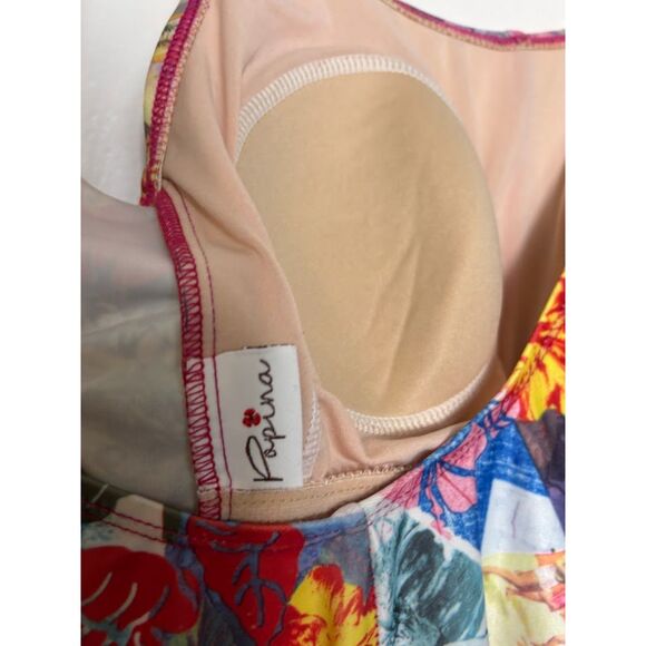 Popina Swimsuit Women's Size Small Pink Hawaiian Postcard Maximalist One Piece - Picture 4 of 6
